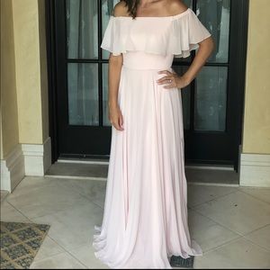 Dessy After Six Blush Bridesmaid Dress